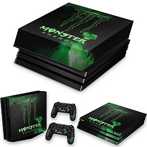 KIT PS4 Pro Skin e Capa Anti Poeira - Monster Energy Drink