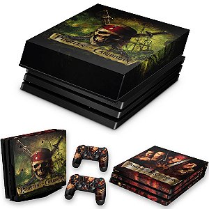 KIT PS4 Pro Skin e Capa Anti Poeira - Piratas Do Caribe