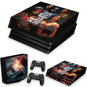 KIT PS4 Pro Skin e Capa Anti Poeira - Liga Da Justiça