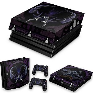 KIT PS4 Pro Skin e Capa Anti Poeira - Pantera Negra