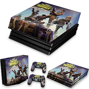 KIT PS4 Pro Skin e Capa Anti Poeira - Fortnite Battle Royale