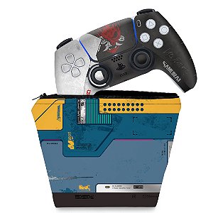 KIT Capa Case e Skin PS5 Controle - Cyberpunk 2077 Bundle