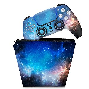 KIT Capa Case e Skin PS5 Controle - Universo Cosmos