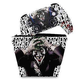KIT Capa Case e Skin PS5 Controle - Joker Coringa