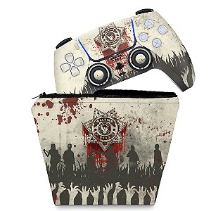 KIT Capa Case e Skin PS5 Controle - The Walking Dead