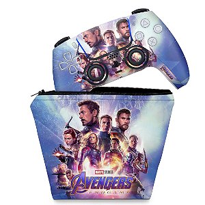 KIT Capa Case e Skin PS5 Controle - Vingadores Ultimato Endgame