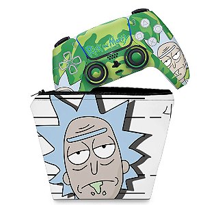 KIT Capa Case e Skin PS5 Controle - Rick And Morty