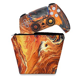 KIT Capa Case e Skin PS5 Controle - Abstrato #95