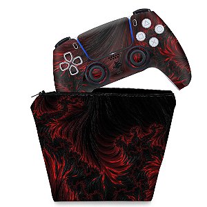 KIT Capa Case e Skin PS5 Controle - Abstrato #96