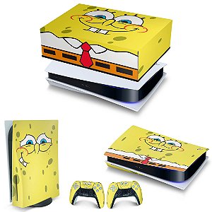 KIT PS5 Capa Anti Poeira e Skin -Bob Esponja