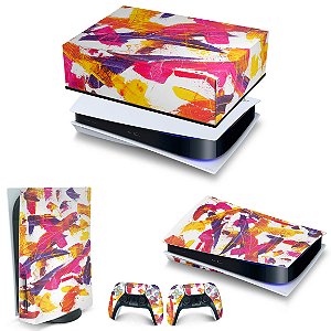 KIT PS5 Capa Anti Poeira e Skin -Abstrato #103