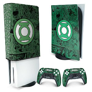 KIT PS5 Skin e Capa Anti Poeira - Lanterna Verde Comics