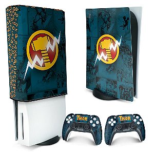 KIT PS5 Skin e Capa Anti Poeira - Thor Comics