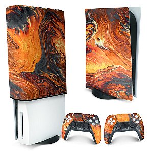 KIT PS5 Skin e Capa Anti Poeira - Abstrato #95