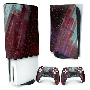 KIT PS5 Skin e Capa Anti Poeira - Abstrato #100