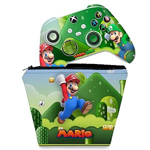 KIT Capa Case e Skin Xbox Series S X Controle - Super Mario