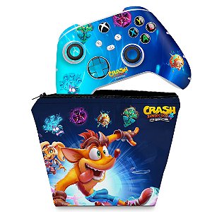 KIT Capa Case e Skin Xbox Series S X Controle - Crash Bandicoot 4