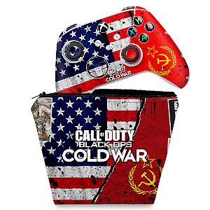 KIT Capa Case e Skin Xbox Series S X Controle - Call Of Duty Cold War