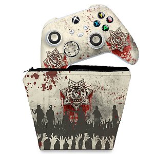 KIT Capa Case e Skin Xbox Series S X Controle - The Walking Dead