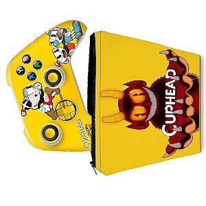 KIT Capa Case e Skin Xbox Series S X Controle - Cuphead