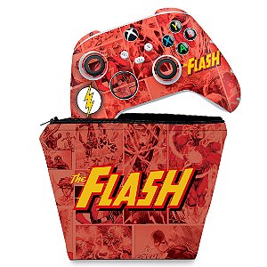 KIT Capa Case e Skin Xbox Series S X Controle - The Flash Comics