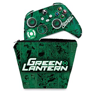 KIT Capa Case e Skin Xbox Series S X Controle - Lanterna Verde Comics