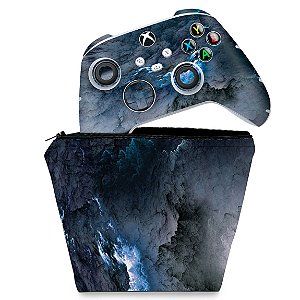 KIT Capa Case e Skin Xbox Series S X Controle - Abstrato #91