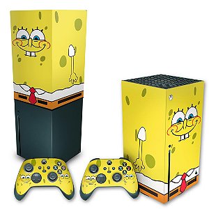 KIT Xbox Series X Skin e Capa Anti Poeira - Bob Esponja