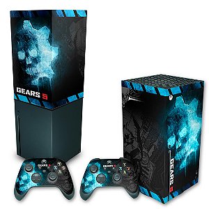 KIT Xbox Series X Skin e Capa Anti Poeira - Gears 5