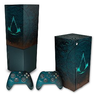 KIT Xbox Series X Skin e Capa Anti Poeira - Assassin's Creed Valhalla