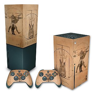 KIT Xbox Series X Skin e Capa Anti Poeira - Assassin’S Creed Vitruviano