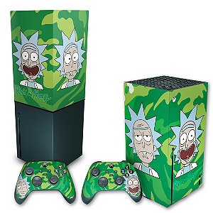 KIT Xbox Series X Skin e Capa Anti Poeira - Rick And Morty