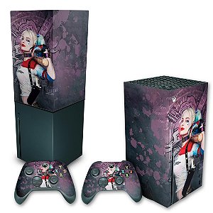 KIT Xbox Series X Skin e Capa Anti Poeira - Arlequina Harley Quinn