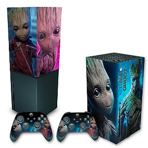 KIT Xbox Series X Skin e Capa Anti Poeira - Baby Groot