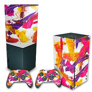 KIT Xbox Series X Skin e Capa Anti Poeira - Abstrato #103