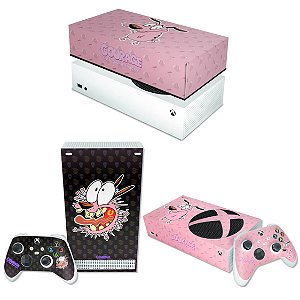 KIT Xbox Series S Skin e Capa Anti Poeira - Coragem: O Cão Covarde