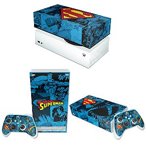 KIT Xbox Series S Skin e Capa Anti Poeira - Superman Comics