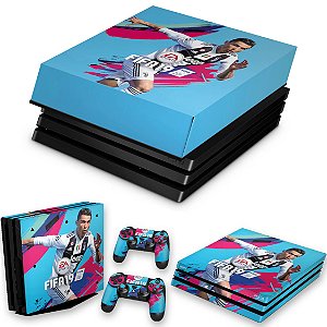 KIT PS4 Pro Skin e Capa Anti Poeira - Fifa 19