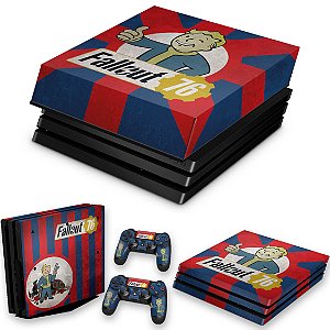 KIT PS4 Pro Skin e Capa Anti Poeira - Fallout 76