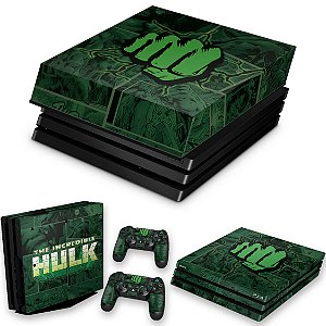KIT PS4 Pro Skin e Capa Anti Poeira - Hulk Comics
