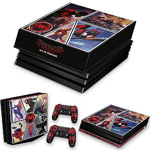 KIT PS4 Pro Skin e Capa Anti Poeira - Homem-Aranha No Aranhaverso