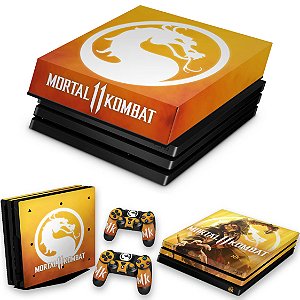 KIT PS4 Pro Skin e Capa Anti Poeira - Mortal Kombat 11