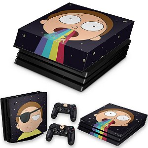 KIT PS4 Pro Skin e Capa Anti Poeira - Morty Rick And Morty