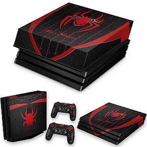 KIT PS4 Pro Skin e Capa Anti Poeira - Spider-Man: Miles Morales