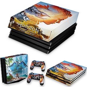 KIT PS4 Pro Skin e Capa Anti Poeira - Horizon Forbidden West