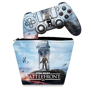 KIT Capa Case e Skin PS4 Controle  - Star Wars - Battlefront