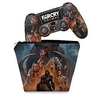 KIT Capa Case e Skin PS4 Controle  - Far Cry Primal