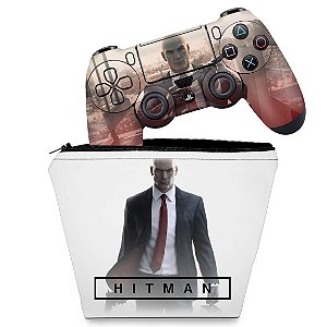 KIT Capa Case e Skin PS4 Controle  - Hitman 2016