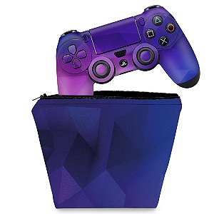 KIT Capa Case e Skin PS4 Controle  - Arte Abstrata #1