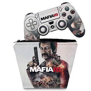 KIT Capa Case e Skin PS4 Controle - Mafia 3 - Pop Arte Skins